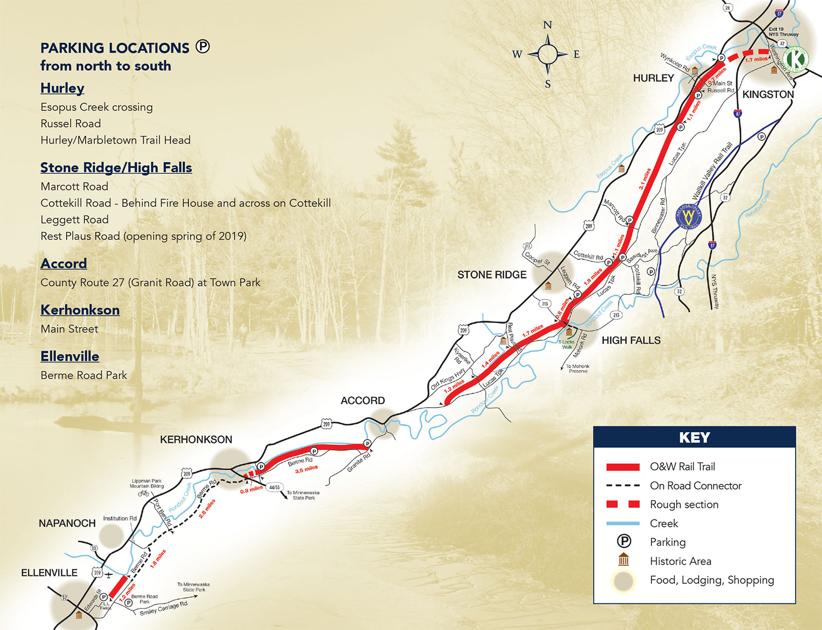 O and W Rail Trail Map